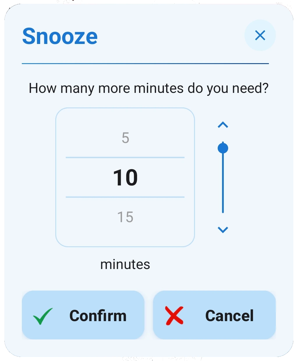 Snooze dialog