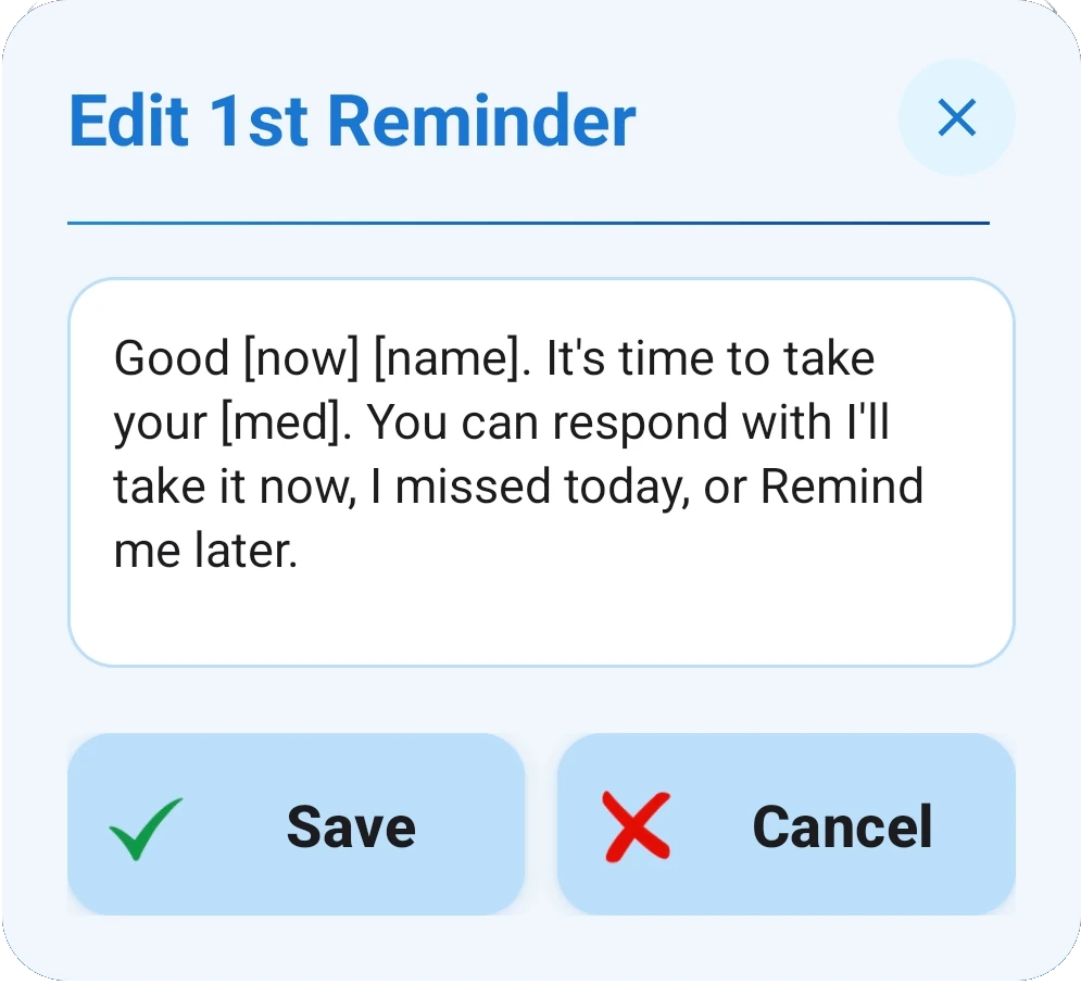 Editing the spoken reminder message