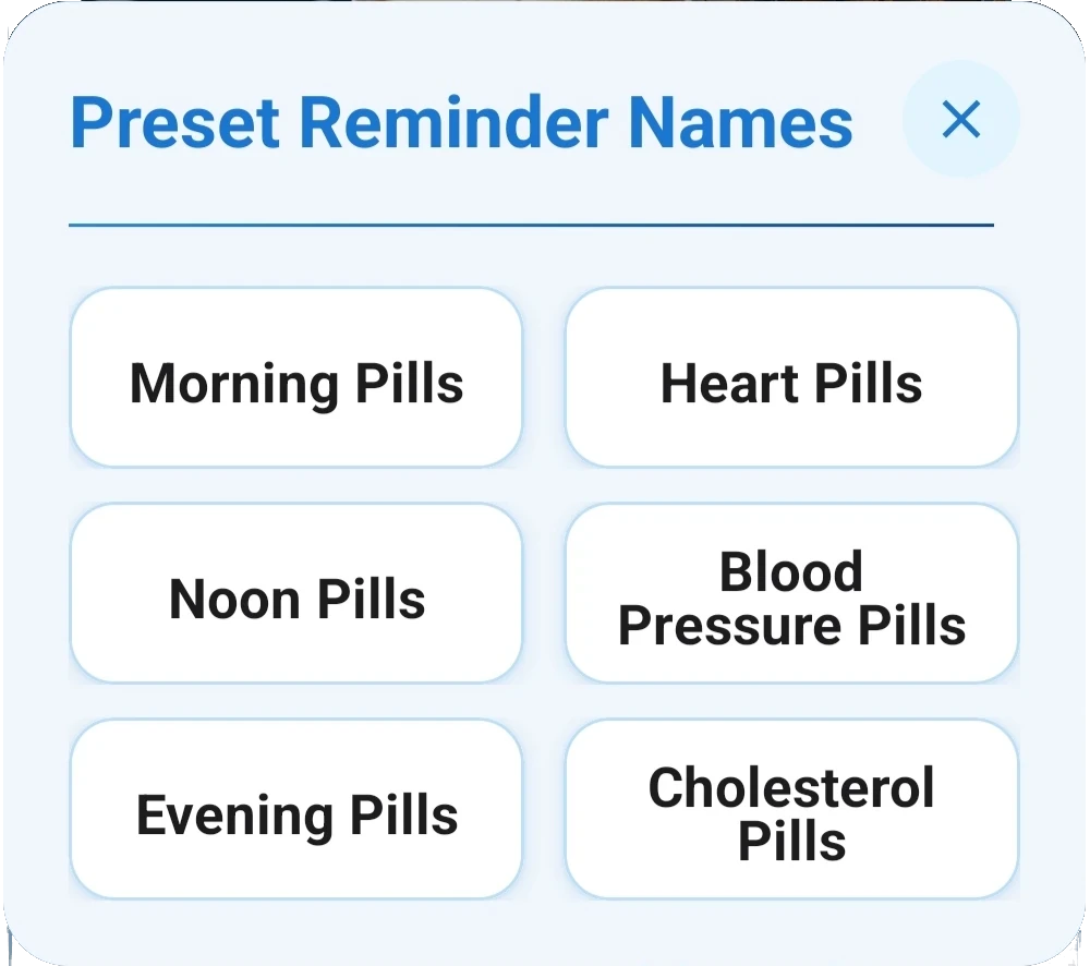 Preset reminder names