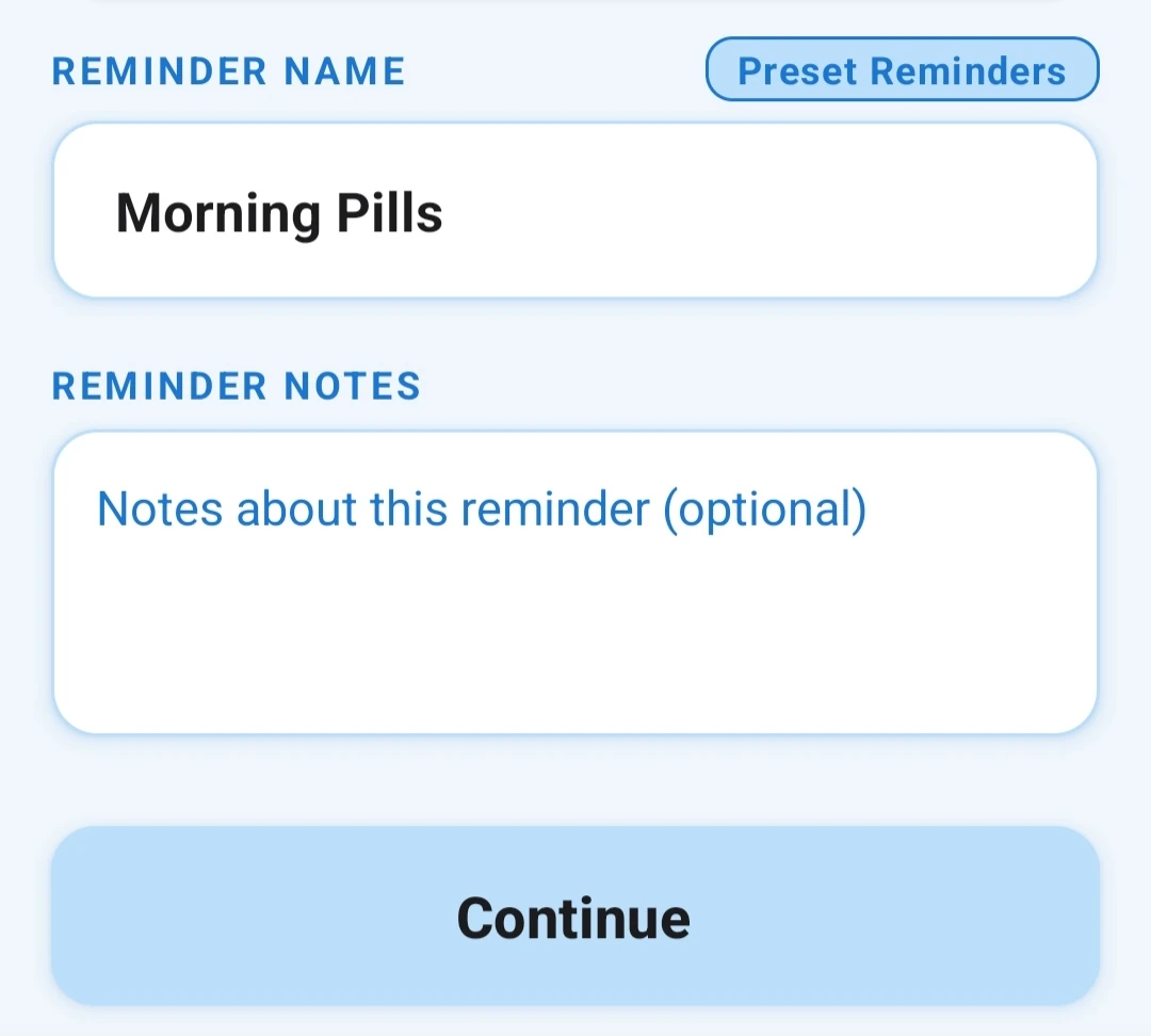 Naming a reminder