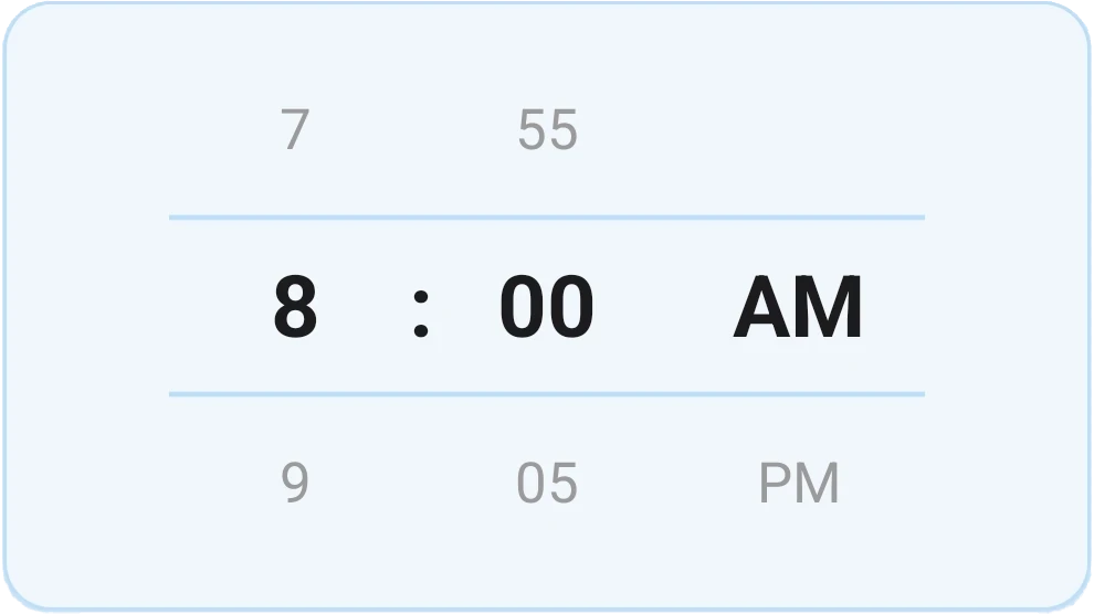 Choosing a reminder time